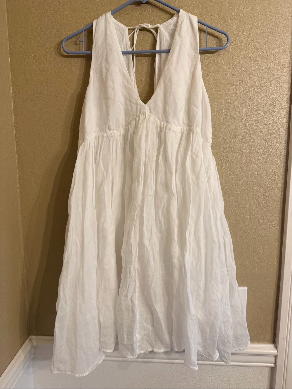 J.Crew Swingy V-neck white mini dress